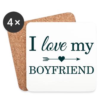 I Love My Boyfriend - Coasters (set of 4) - white - Front