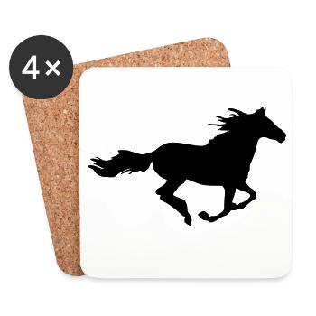 Horses, horse, riding,pony, cowboy, trot, Gallop - Coasters (set of 4) - white - Front