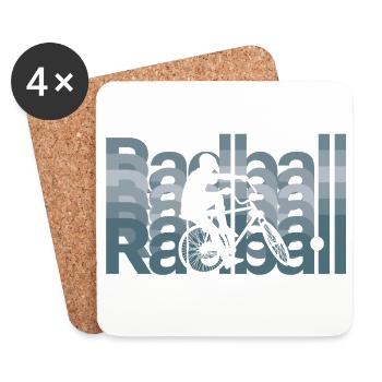 Radball, Radballer, Hallenradsport - Untersetzer (4er-Set) - Weiß - Vorne