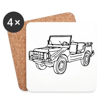 Offroad ,Geländewagen , 4x4 Fun , Munga ...(25) - Untersetzer (4er-Set) - Weiß - Vorne