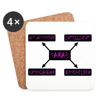 Sarah Gift for Sarah - Coasters (set of 4) - white - Front
