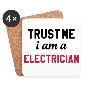 Electrician Electricity Elektriker Electricien Job - Coasters (set of 4) - white - Front