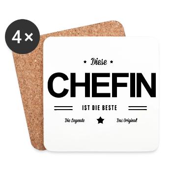 Beste Chefin - Untersetzer (4er-Set) - Weiß - Vorne