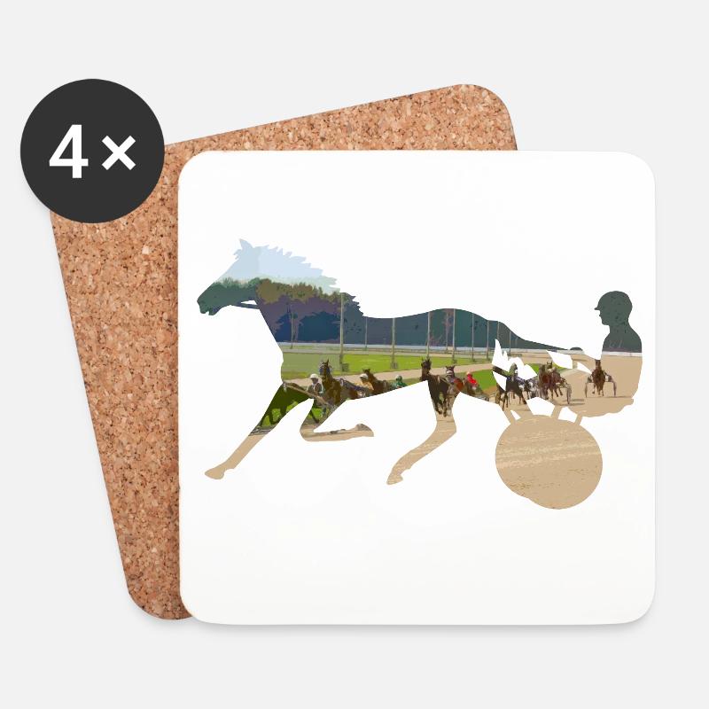 traber rennen trabrennen - Untersetzer (4er-Set) - Weiß