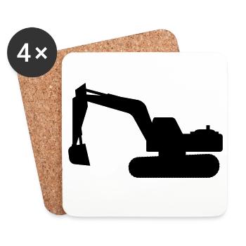 bagger sand arbeit beruf - Untersetzer (4er-Set) - Weiß - Vorne