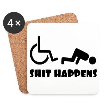 Sometimes things get worse in your wheelchair # - Coasters (set of 4) - white - Front