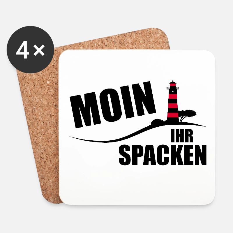 Moin ihr Spacken - Untersetzer (4er-Set) - Weiß