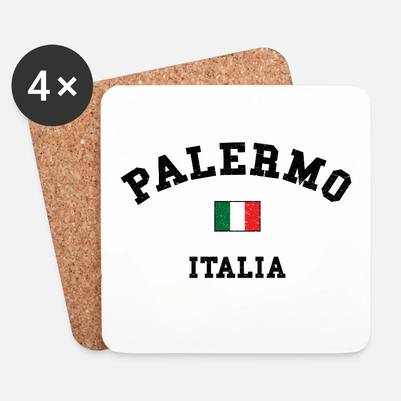 Palerme Italie - Dessous de verre (lot de 4) - blanc