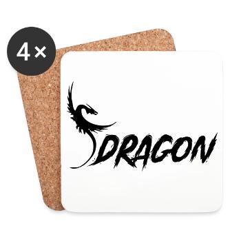 Dragon - Drache - Untersetzer (4er-Set) - Weiß - Vorne