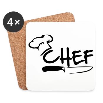Chefkoch - Untersetzer (4er-Set) - Weiß - Vorne