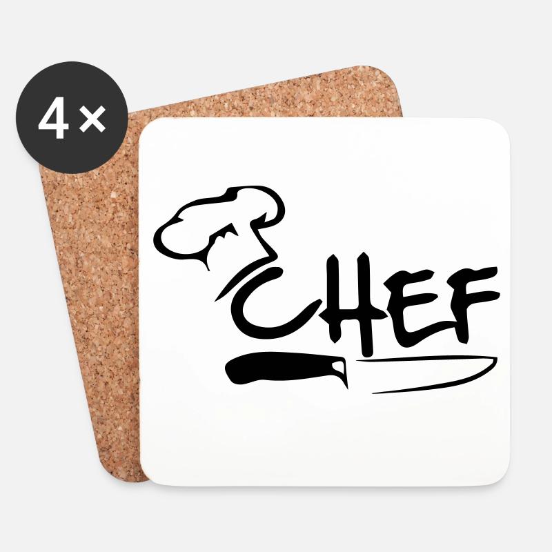 Chefkoch - Untersetzer (4er-Set) - Weiß