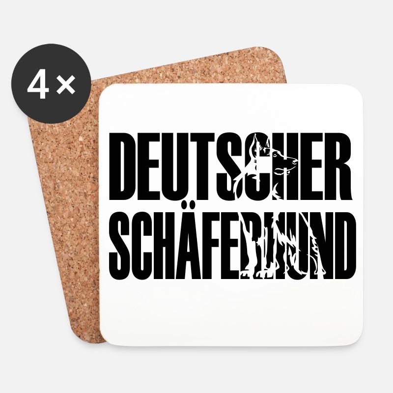 Deutscher Schäferhund - Untersetzer (4er-Set) - Weiß