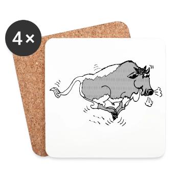Pinzgau Bull funny - Coasters (set of 4) - white - Front