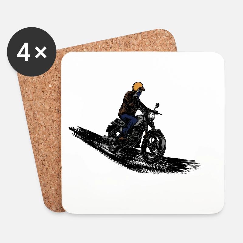 Motorwear Rider - Untersetzer (4er-Set) - Weiß