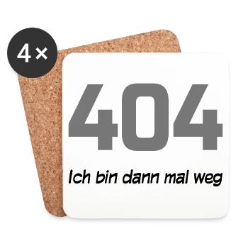 404 – ich bin dann mal weg - Untersetzer (4er-Set) - Weiß - Vorne