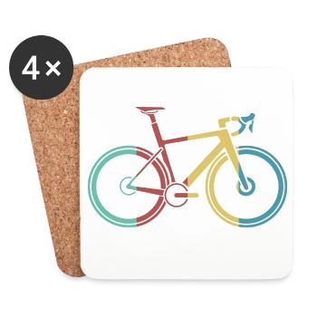retro Fahrrad Rennrad Liebe vintage Tour Etappe - Untersetzer (4er-Set) - Weiß - Vorne