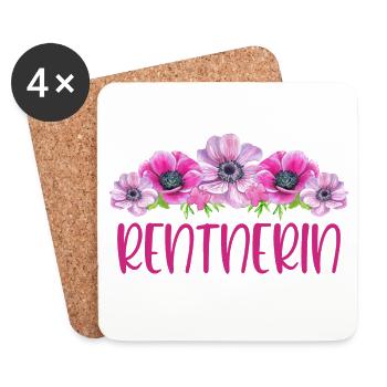 Rentnerin Blumen - Untersetzer (4er-Set) - Weiß - Vorne