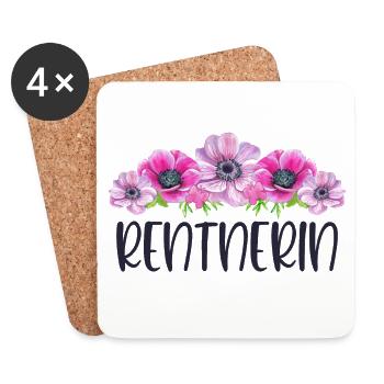 Rentnerin Rente Ruhestand Rentner Blumen - Untersetzer (4er-Set) - Weiß - Vorne