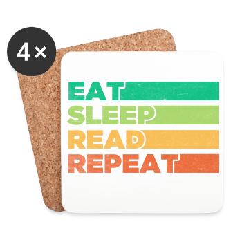 Vibrant Motivational Food Cycle Design - Coasters (set of 4) - white - Front