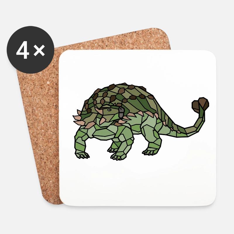Ankylosaurus - Untersetzer (4er-Set) - Weiß