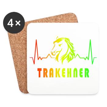 Trakehner Horses Heart Rate Design - Coasters (set of 4) - white - Front