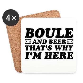 Boule et bière C’est pourquoi je suis ici Bouler alcool - Dessous de verre (lot de 4) - blanc - Devant