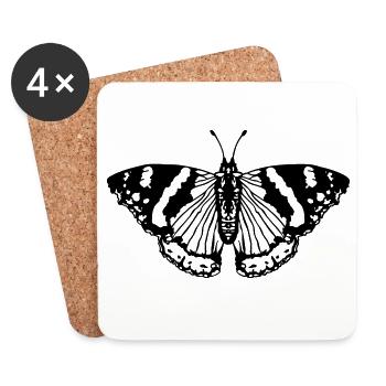 Schmetterling butterfly - Untersetzer (4er-Set) - Weiß - Vorne