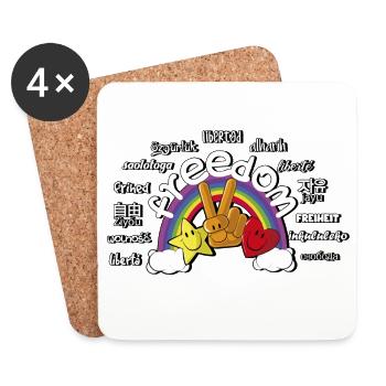 regenbogen - Untersetzer (4er-Set) - Weiß - Vorne