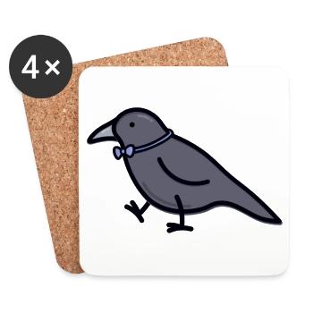 Cute Crow - Coasters (set of 4) - white - Front