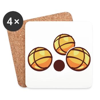 Boules de boules pour joueurs de pétanque - Dessous de verre (lot de 4) - blanc - Devant