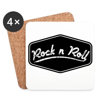 Rock n Roll Schild Shape - Untersetzer (4er-Set) - Weiß - Vorne