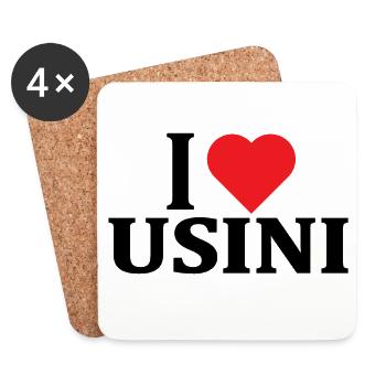 T-shirt Io amo Usini t-shirt Sardegna - Coasters (set of 4) - white - Front