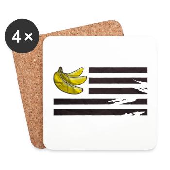 Republik 3 Bananen - Untersetzer (4er-Set) - Weiß - Vorne