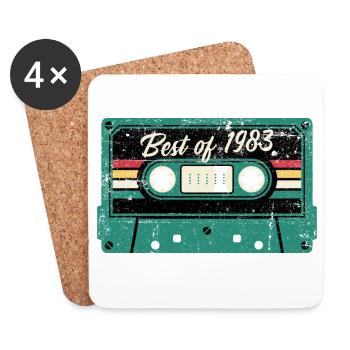 Le meilleur de 1983 Cassette rétro - Dessous de verre (lot de 4) - blanc - Devant