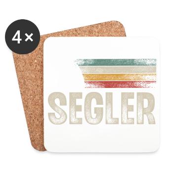 Segeln Segler Segelboot Retro Vintage - Untersetzer (4er-Set) - Weiß - Vorne