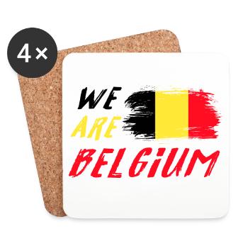 Nous sommes la Belgique - Dessous de verre (lot de 4) - blanc - Devant
