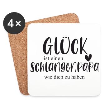 Schlange Schlangenpapa Haustier Reptil Geschenk - Untersetzer (4er-Set) - Weiß - Vorne