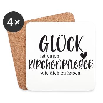Kirchenpfleger Kirche Ehrenamt Bedanken Geschenk - Untersetzer (4er-Set) - Weiß - Vorne