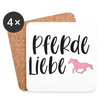 Pferdeliebe Pferde Reiten Pferdemädchen Geschenk - Untersetzer (4er-Set) - Weiß - Vorne