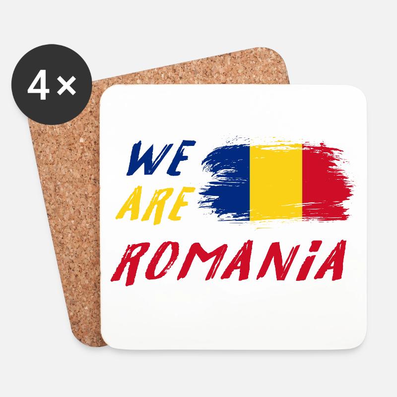 Wir sind Rumänien - Untersetzer (4er-Set) - Weiß
