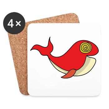 Whale with hypnotizing gaze - Coasters (set of 4) - white - Front