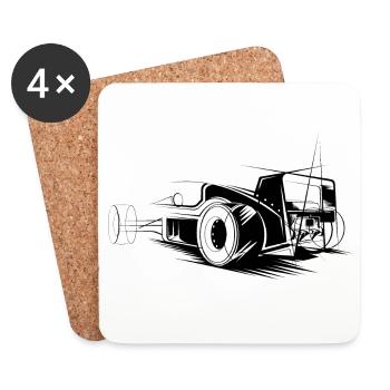 formula Illustration Symbol Auto Racing Logo icon - Untersetzer (4er-Set) - Weiß - Vorne