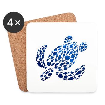 Wasserschildkröte Meer Ozean Tiere Schildkröte - Untersetzer (4er-Set) - Weiß - Vorne