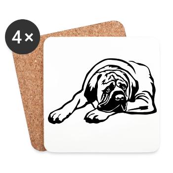 English Mastiff - Untersetzer (4er-Set) - Weiß - Vorne