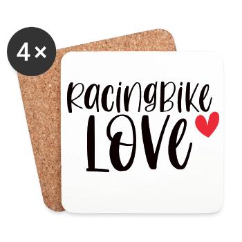 Racingbike Love! Fahrrad Sport Radsport Geschenk - Untersetzer (4er-Set) - Weiß - Vorne