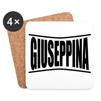 T-Shirt Giuseppina T-Shirt Geschenkidee - Untersetzer (4er-Set) - Weiß - Vorne