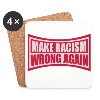 Rendre le racisme répréhensible - Dessous de verre (lot de 4) - blanc - Devant