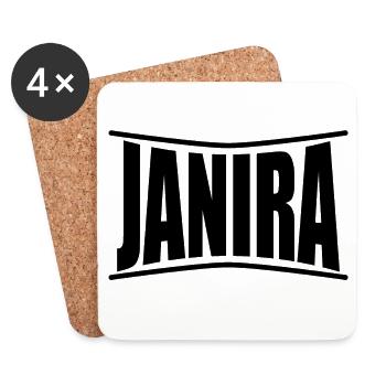 Janira t-shirt gift t-shirt - Coasters (set of 4) - white - Front