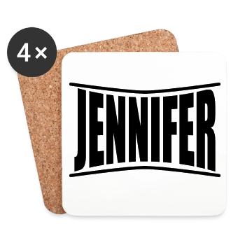 t-shirt Jennifer t-shirt idée cadeau - Dessous de verre (lot de 4) - blanc - Devant
