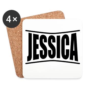 T-Shirt Jessica T-Shirt Geschenkidee - Untersetzer (4er-Set) - Weiß - Vorne